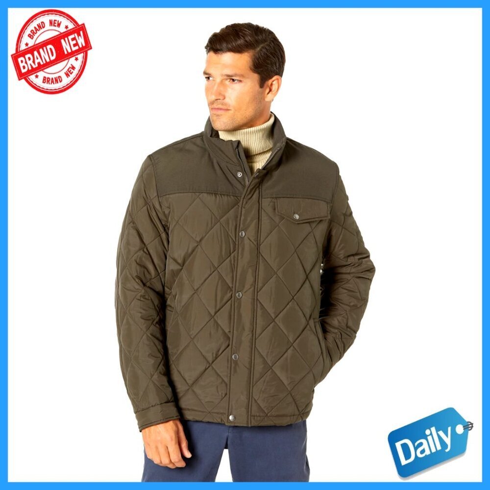 Tonal Mix Media Puffer Jacket Faux Sherpa Lined Water Resistant Winter Coat